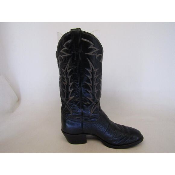 TONY LAMA Mens Size 9 D Gold Label Black Leather Smooth Ostrich Cowboy Boots main image 8